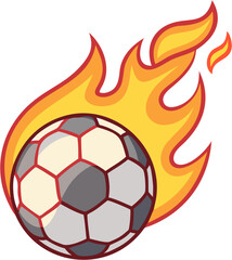 Fototapeta premium Flaming Soccer Ball Vector Illustration