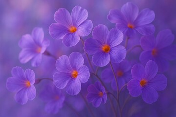 Gentle Purple Floral Serenity A Captivating Display of Delicate Blooms and Soft Lighting Evoking a Tranquil and Dreamy Atmosphere