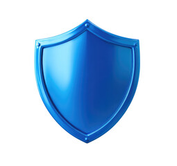 Glossy blue shield, metalic finish