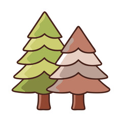 Pine and Fir Tree Set Vector | Winter Forest Illustration Pack