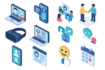 Online biohacking tools networking friend invite forum headset icon social vector call