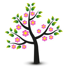 Obraz premium Tree Icon Logo Vector Concept of a stylized