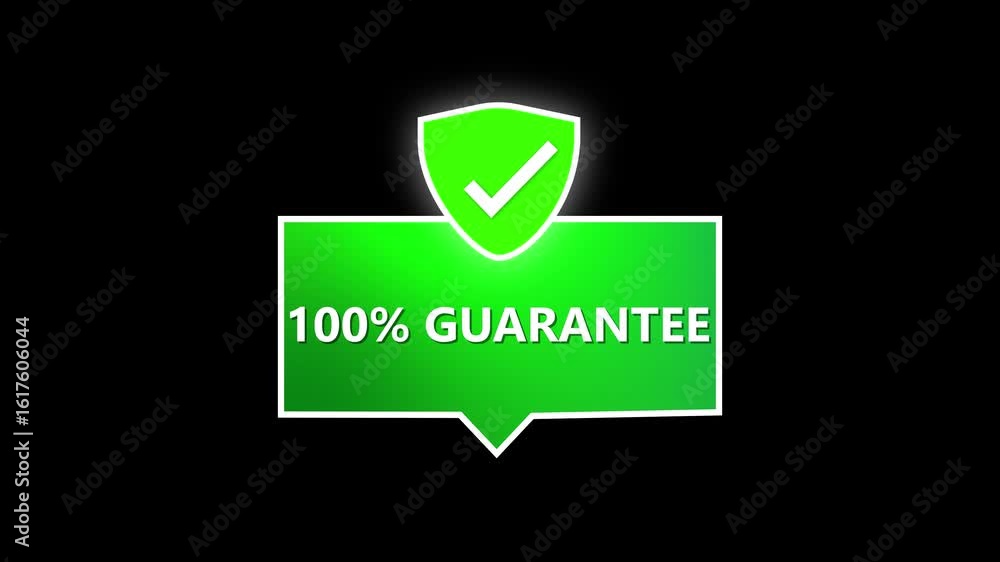 Poster Complete success shield animation. UI element motion graphics for broadcast videos. Approval shield animation. Green checkmark for video game HUD and security protection.