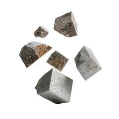 Abstract image of various irregularly shaped rocks