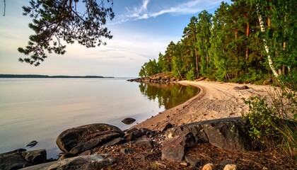 Lakeside tranquil scenery