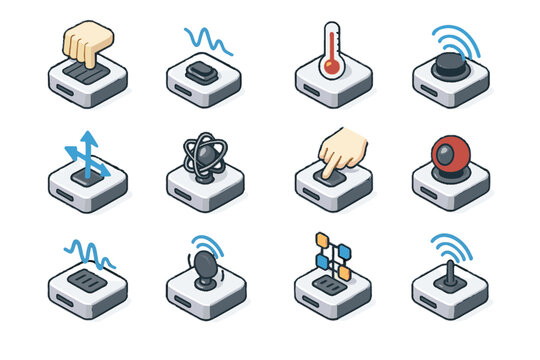Optical temperature icon smart touch sensor bioelectrical motion signal vector pressure