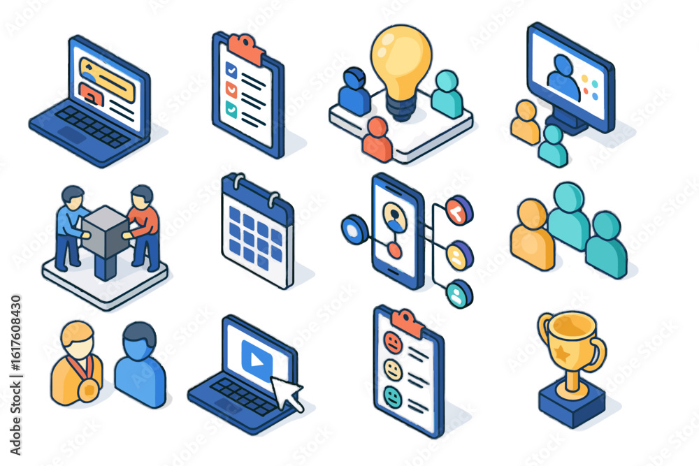 Poster vector groups mentorship user collaborative idea online ai icon program polls community