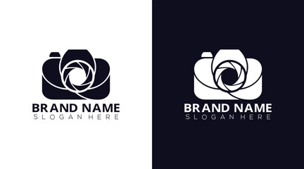 Camera icon Photography Typography Signature Photographer Minimalist Logo Vector Eps