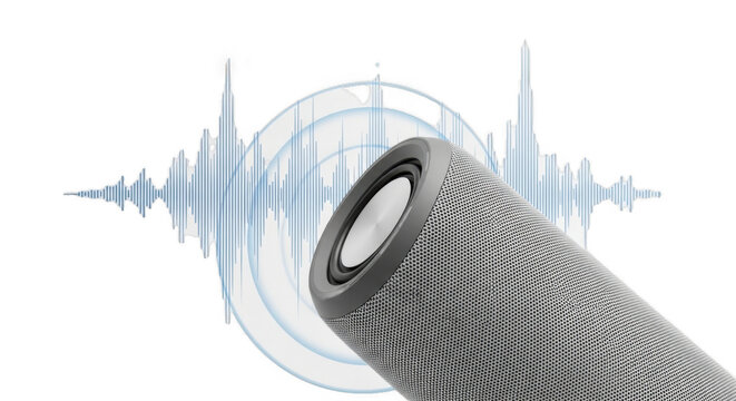 gray speaker with sound waves on white clip art preview