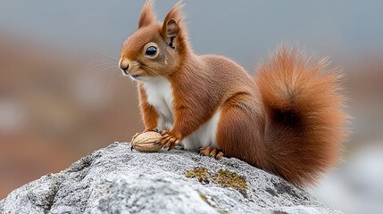 red squirrel on a branch