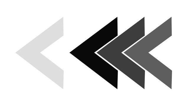 Left-directional arrow loop animation. Animated arrows for the overlay video layer. arrow icon concept animation.