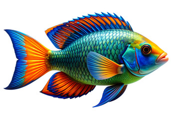 Fototapeta premium Colorful Parrotfish: Reef's Vibrant Grazer _ Generated By Adobe Firefly