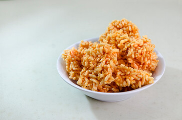 Rengginang or rice cracker, Indonesian traditional snacks made from glutinous rice, savory and crunchy.