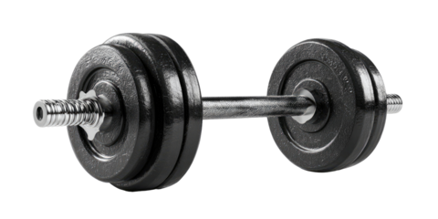 A black dumbbell