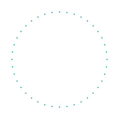 シンプルな円状の青いドットのフレーム