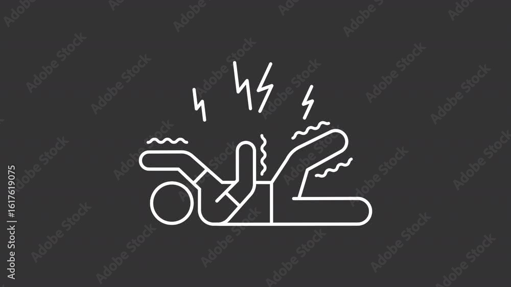 Aufkleber epilepsy white line animation. seizure animated icon. blinking power sings. moving wave lines. shaki