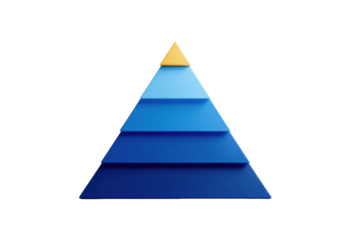 Pyramid graphic, blue and gold tiers