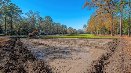 Golf course construction site