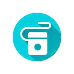 Dental floss flat icon. Simple illustration with long shadow for graphic and web design.