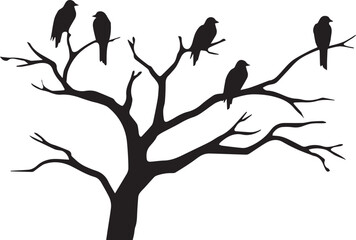 vector silhouette of a tree