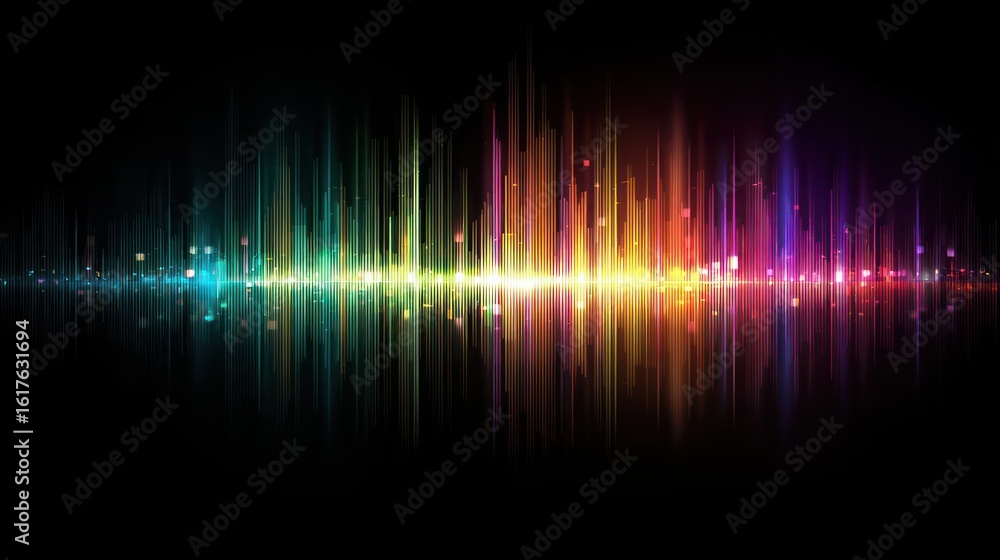 Poster colorful abstract audio visualizer