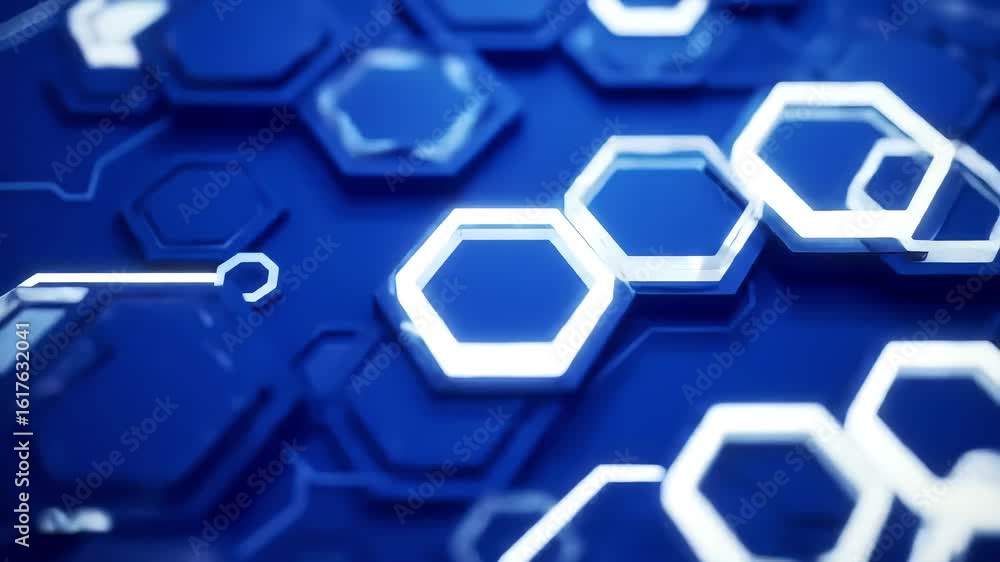 Poster abstract hexagon animation digital tech background