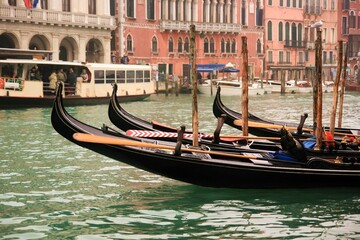 View of the most important canal in the city of Venice. The Grand Canal, Italy.