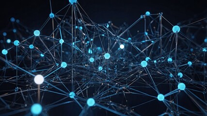 Abstract Neural Network Connection with Glowing Nodes