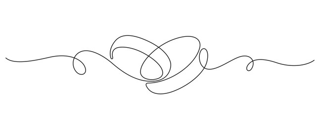 one line drawing wedding rings continuous handdrawn minimalism decorative art