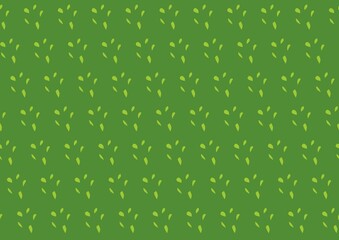 hand drawn green flower dot pattern on green background 