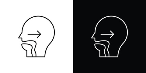 Swallowing reflex icon design. Thin graphic elements vector illustration