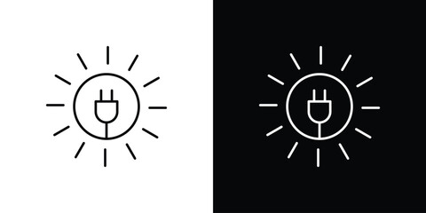 Solar energy icon design. Thin graphic elements vector illustration