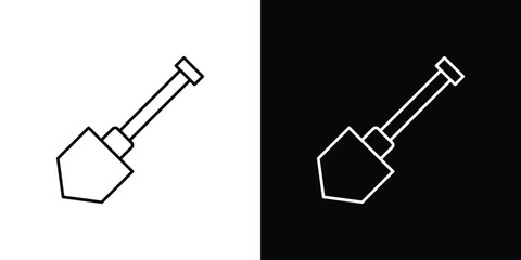 Shovel icon design. Thin graphic elements vector illustration