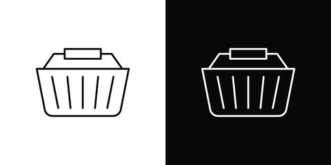 Shopping basket icon design. Thin graphic elements vector illustration