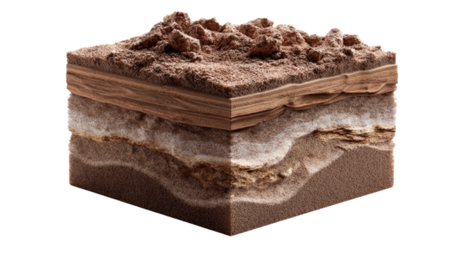 Earth Layers: A detailed cross-section reveals the intricate layers of earth's composition, a captivating glimpse into the world beneath our feet.