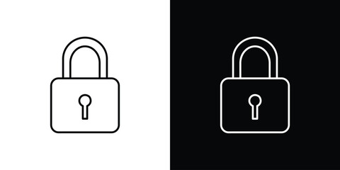 Padlock icon design. Thin graphic elements vector illustration