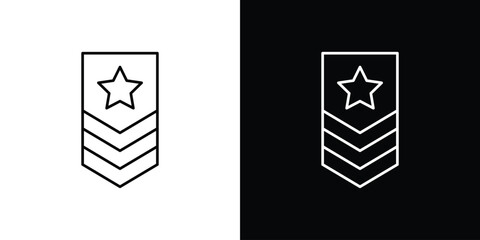 Military rank badge icon design. Thin graphic elements vector illustration