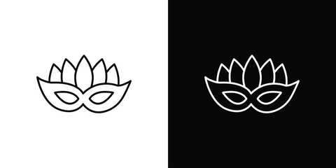 Mask for brazil carnival celebration icon design. Thin graphic elements vector illustration