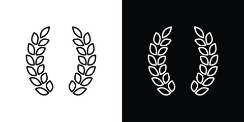 Laurel wreath icon design. Thin graphic elements vector illustration
