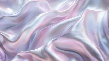 Delicate, flowing fabric in soft pastel shades of pink and white.  Draped in elegant waves, showcasing a smooth, lustrous texture