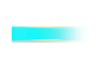 Obraz premium Glowing teal rectangle with golden highlights on transparent background