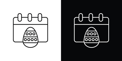 Easter calendar icon design. Thin graphic elements vector illustration