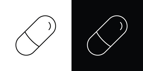 Capsule icon design. Thin graphic elements vector illustration