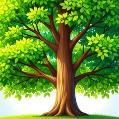 Lush green tree in spring