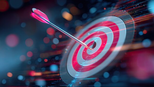 Digital target, arrow in center