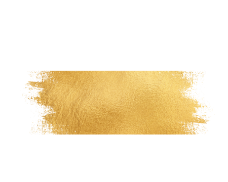Golden brush stroke isolated on transparent background