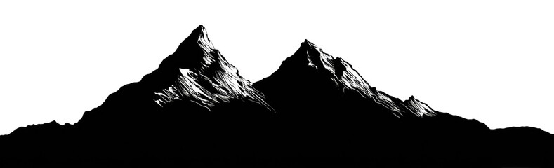 Abstract grayscale mountain range