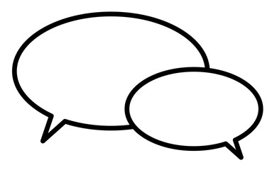 2人が話しているような重なるかわいい吹き出し丸形 2