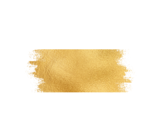 Golden brush stroke isolated on transparent background