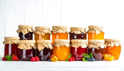 Assorted Jam Jars with Homemade Paper Lids
